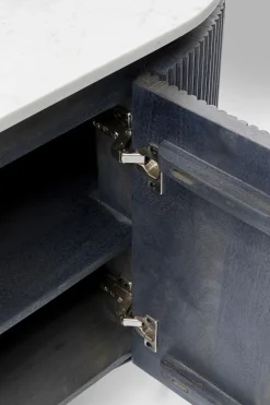 Sideboard Glenn - Mörkgrå Trästruktur/ Marmor, 75x160cm - KARE Design
