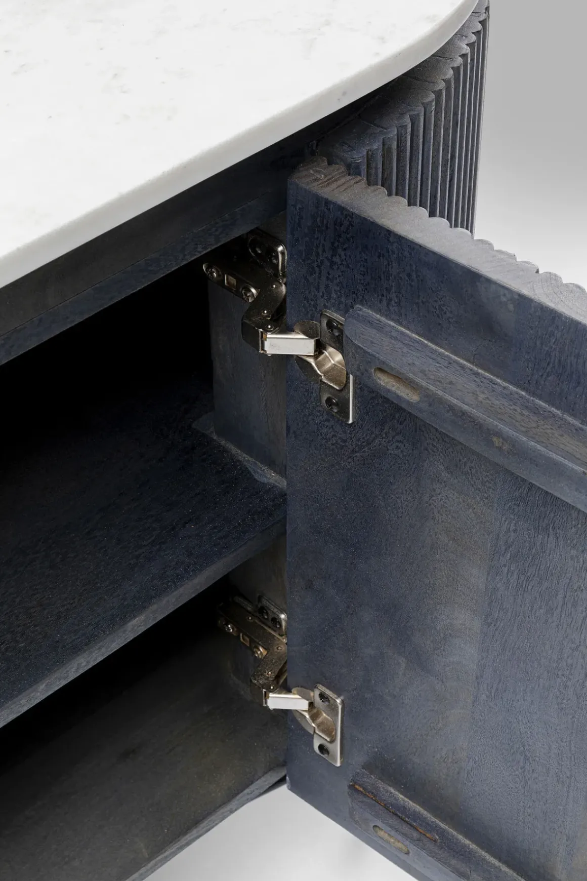 Sideboard Glenn - Mörkgrå Trästruktur/ Marmor, 75x160cm - KARE Design