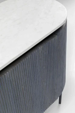 Sideboard Glenn - Mörkgrå Trästruktur/ Marmor, 75x160cm - KARE Design