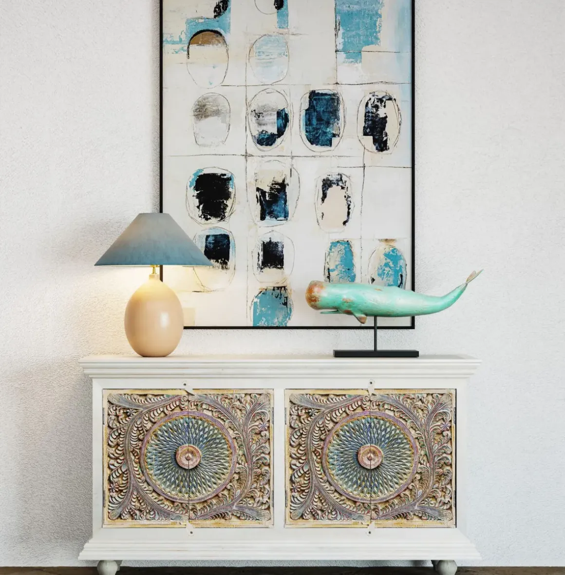 Sideboard Goa - Ornament, Handgjord, 180x95cm - KARE Design