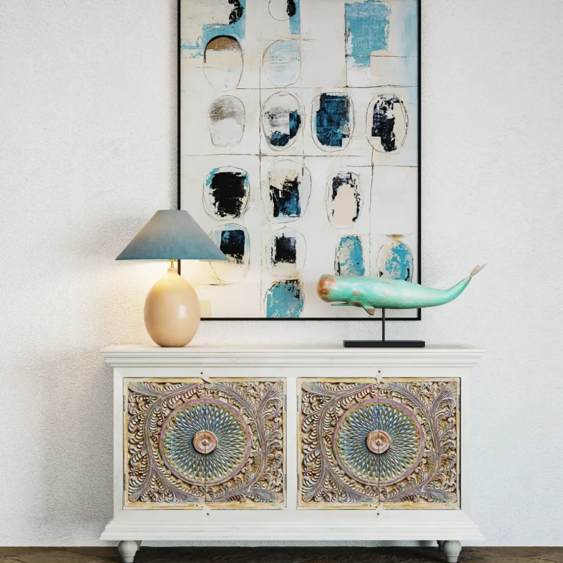 Sideboard Goa - Ornament, Handgjord, 180x95cm - KARE Design