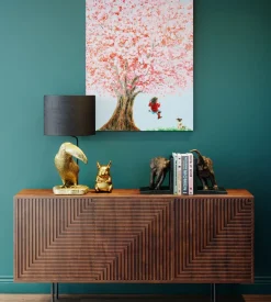 Sideboard Grooves - Mörkt Trä 3 Dörrar, 79x164cm - KARE Design