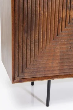 Sideboard Grooves - Mörkt Trä 3 Dörrar, 79x164cm - KARE Design