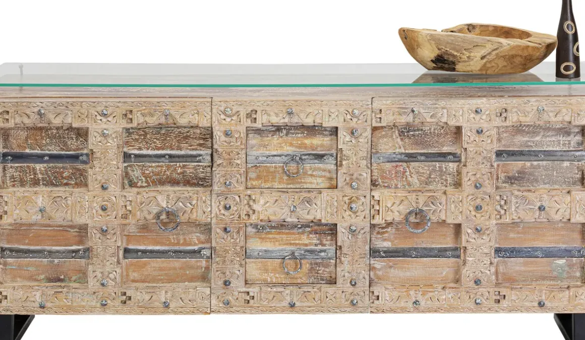 Sideboard Kalif - Trä Antik Patina 2 Dörrar/2 Lådor, 70x160cm - KARE Design