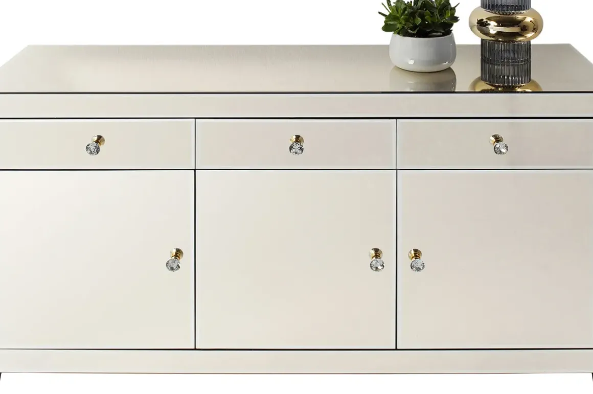 Sideboard Luxury - Champagnefärgat Spegelglas 3 Dörrar/3 Lådor, 77x140,5cm - KARE Design