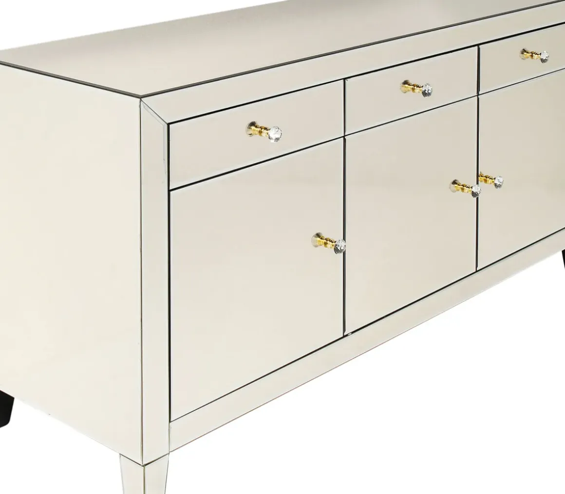 Sideboard Luxury - Champagnefärgat Spegelglas 3 Dörrar/3 Lådor, 77x140,5cm - KARE Design