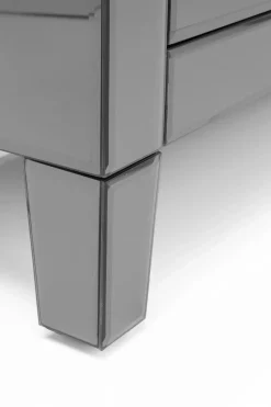 Sideboard Luxury - Grå Spegelglas 3 Dörrar/3 Lådor, 77x140,5cm - KARE Design