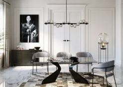 Sideboard Luxury - Grå Spegelglas 3 Dörrar/3 Lådor, 77x140,5cm - KARE Design