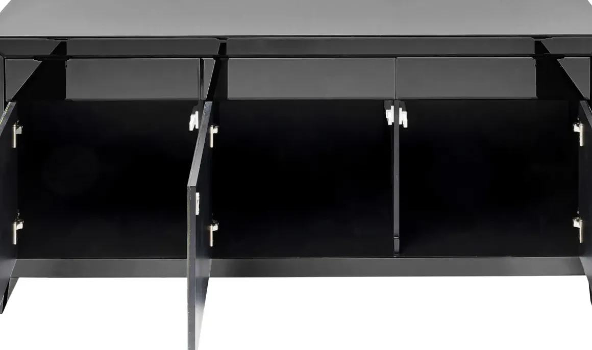 Sideboard Luxury - Grå Spegelglas 3 Dörrar/3 Lådor, 77x140,5cm - KARE Design