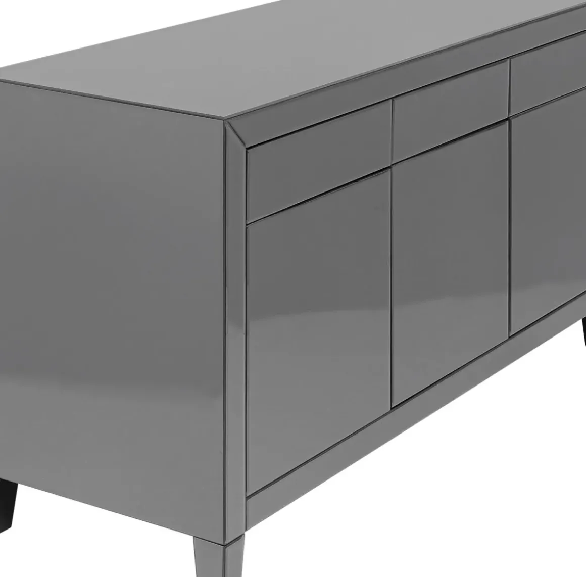 Sideboard Luxury - Grå Spegelglas 3 Dörrar/3 Lådor, 77x140,5cm - KARE Design