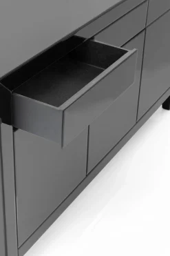 Sideboard Luxury - Grå Spegelglas 3 Dörrar/3 Lådor, 77x140,5cm - KARE Design