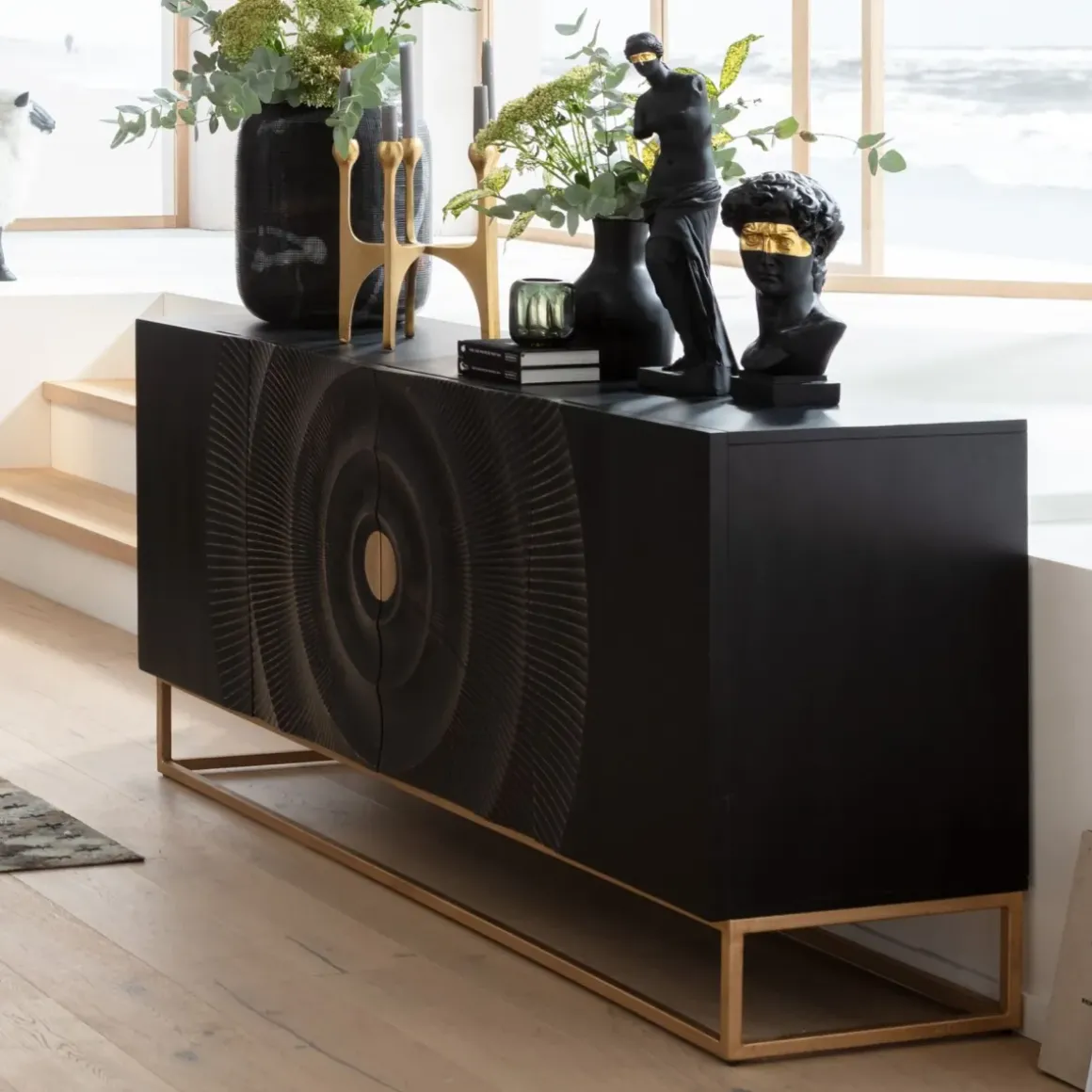 Sideboard Madeira - Mörkt Trä, 177x75cm - KARE Design