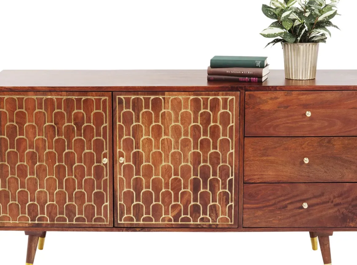 Sideboard Muskat - Trä i Orientalisk Stil 2 Dörrar/3 Lådor, 75x144,5cm - KARE Design