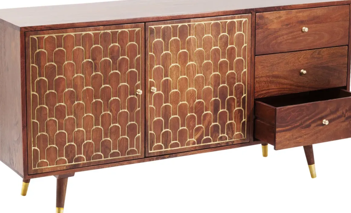 Sideboard Muskat - Trä i Orientalisk Stil 2 Dörrar/3 Lådor, 75x144,5cm - KARE Design
