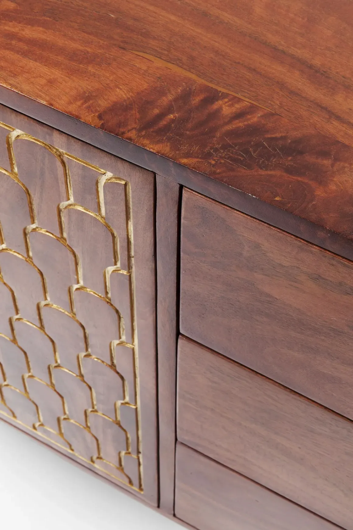 Sideboard Muskat - Trä i Orientalisk Stil 2 Dörrar/3 Lådor, 75x144,5cm - KARE Design