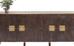 Sideboard Osaka - Mörkt Trä/Borstad Mässing, 4 Dörrar - KARE Design