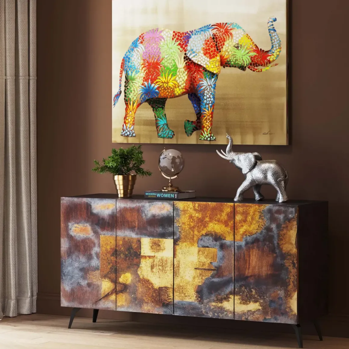 Sideboard Oxy - Skänk i Ärgad Finish, 80x150cm - KARE Design