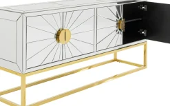 Sideboard Queen - Spegelglas/Guld, 77x162cm - KARE Design