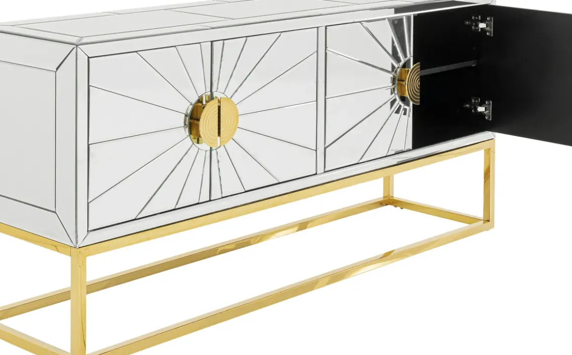 Sideboard Queen - Spegelglas/Guld, 77x162cm - KARE Design