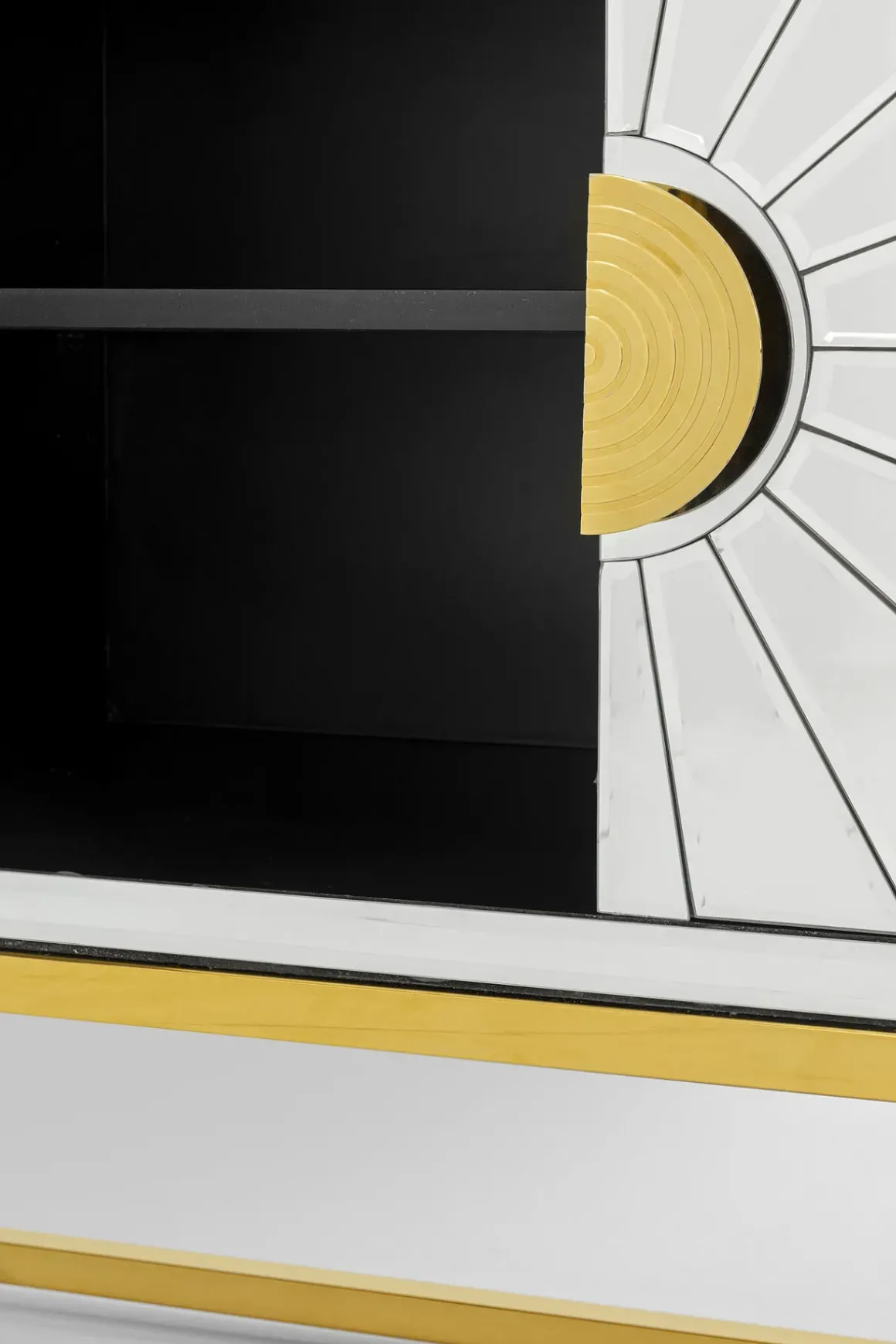 Sideboard Queen - Spegelglas/Guld, 77x162cm - KARE Design