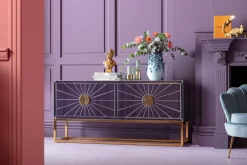 Sideboard Queen - Spegelglas/Guld, 77x162cm - KARE Design