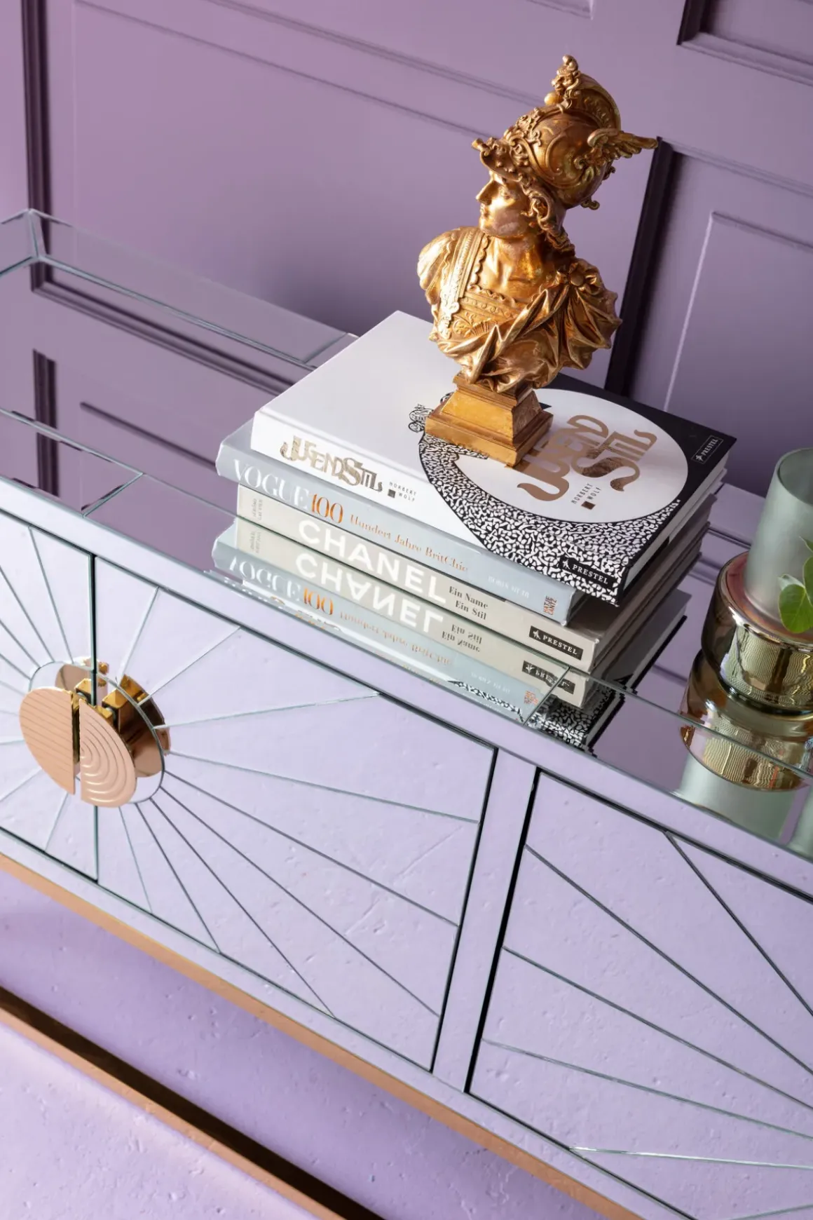 Sideboard Queen - Spegelglas/Guld, 77x162cm - KARE Design