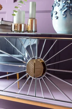 Sideboard Queen - Spegelglas/Guld, 77x162cm - KARE Design