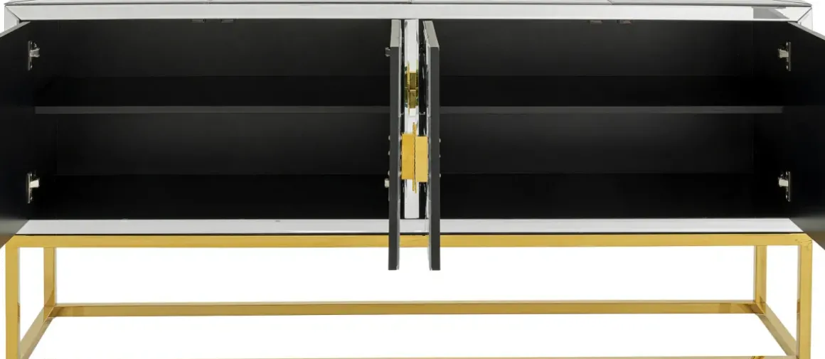 Sideboard Queen - Spegelglas/Guld, 77x162cm - KARE Design