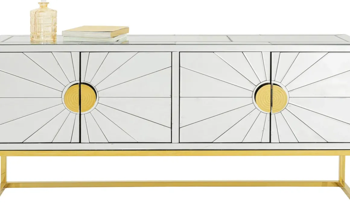 Sideboard Queen - Spegelglas/Guld, 77x162cm - KARE Design