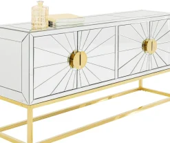 Sideboard Queen - Spegelglas/Guld, 77x162cm - KARE Design