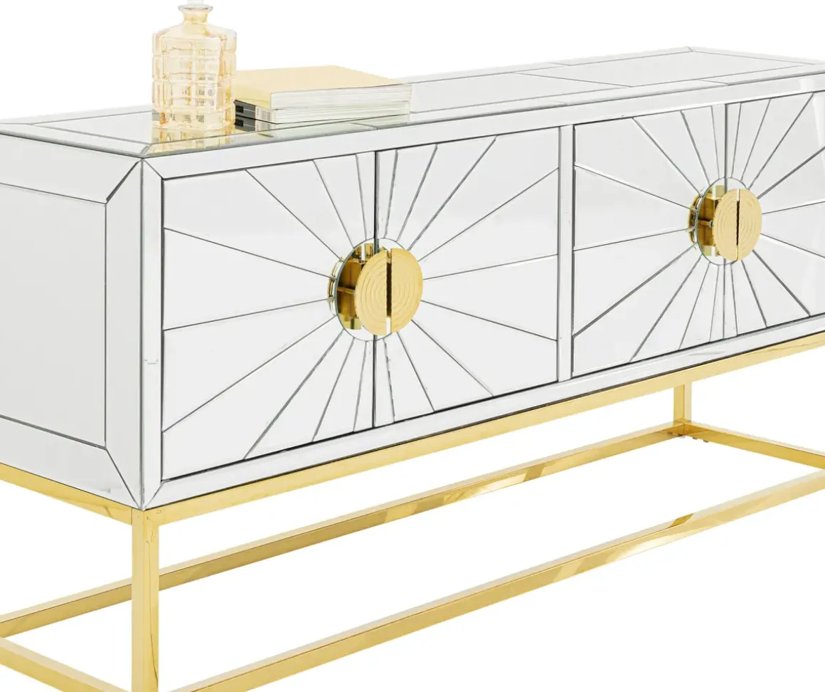 Sideboard Queen - Spegelglas/Guld, 77x162cm - KARE Design