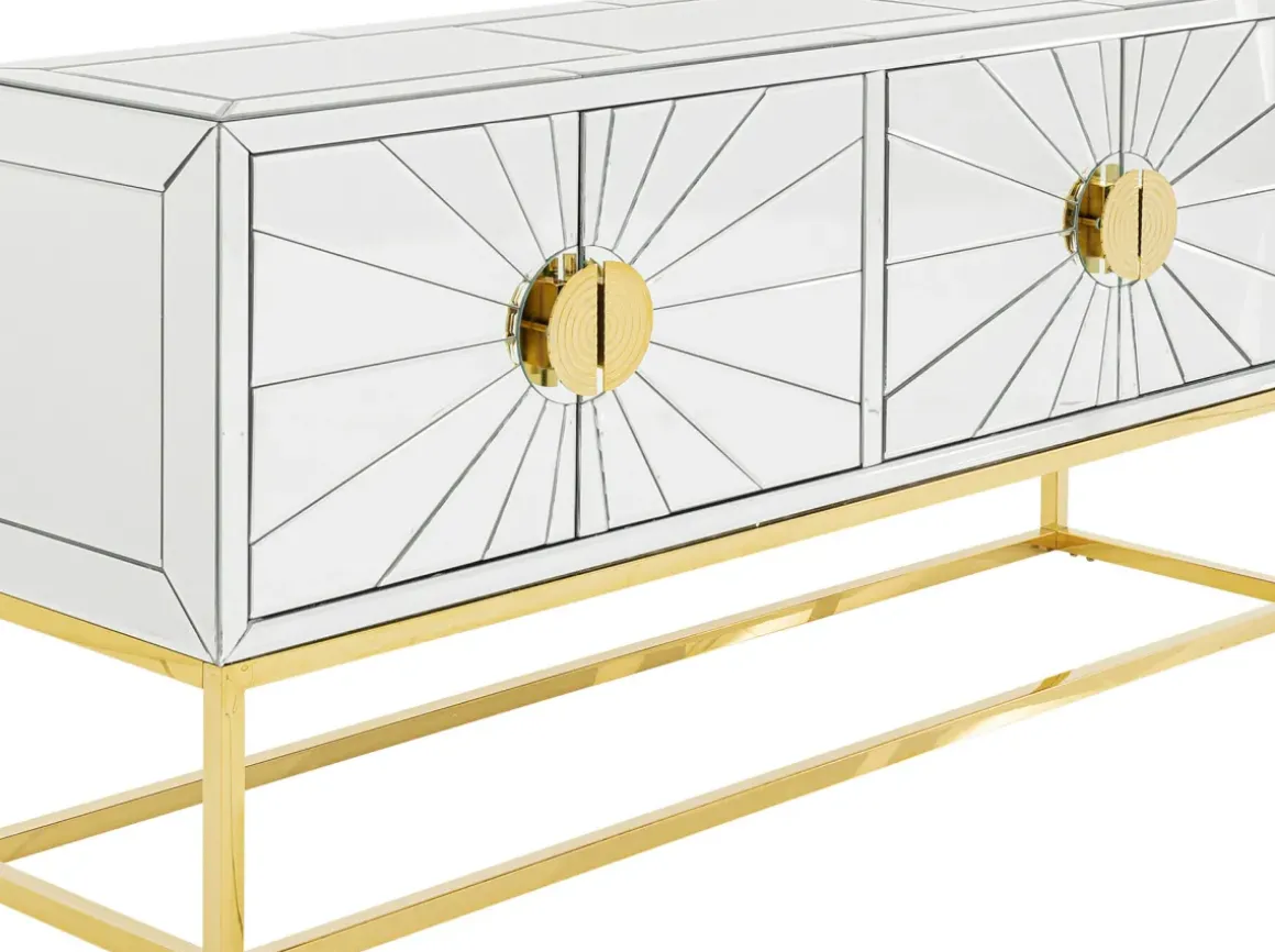 Sideboard Queen - Spegelglas/Guld, 77x162cm - KARE Design