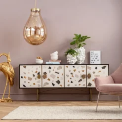Sideboard Terrazzo - Lågt Skåp med 4 Dörrar - KARE Design
