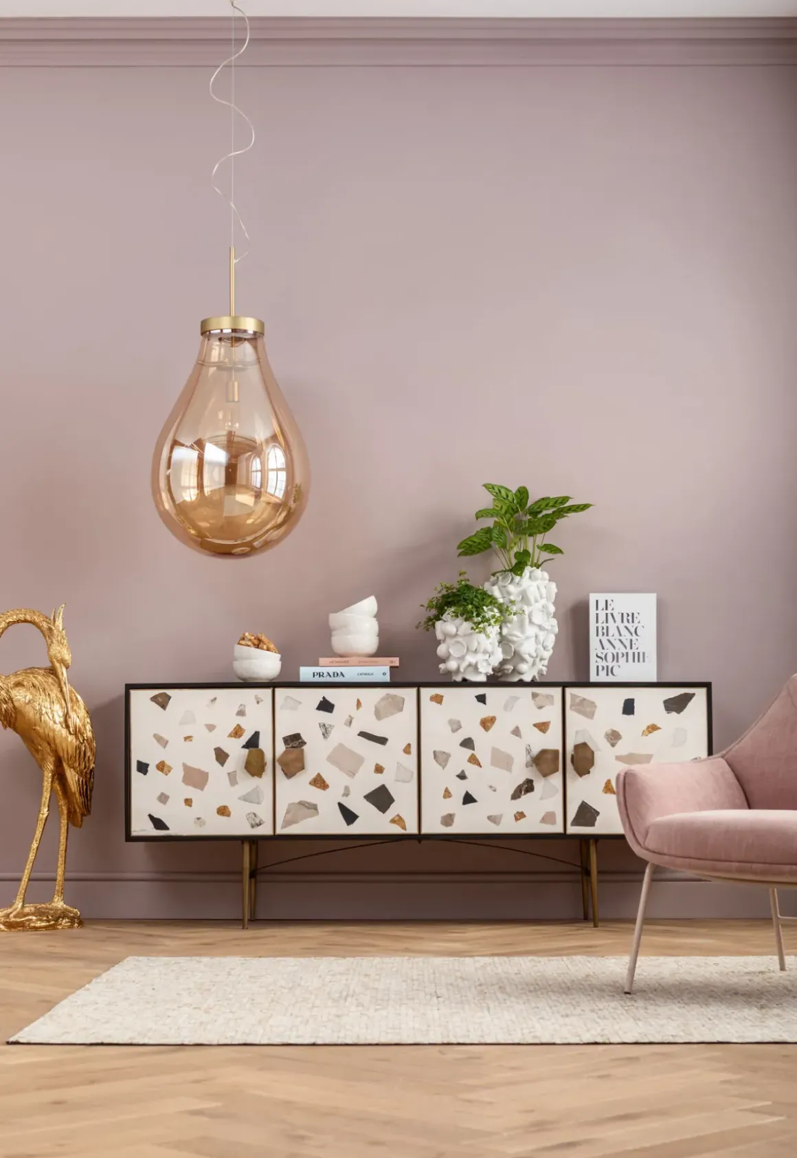 Sideboard Terrazzo - Lågt Skåp med 4 Dörrar - KARE Design