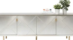 Sideboard Venice Triangle - Silver 4 Dörrar, 64x180cm - KARE Design