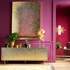 Sideboard Venice Triangle - Silver 4 Dörrar, 64x180cm - KARE Design