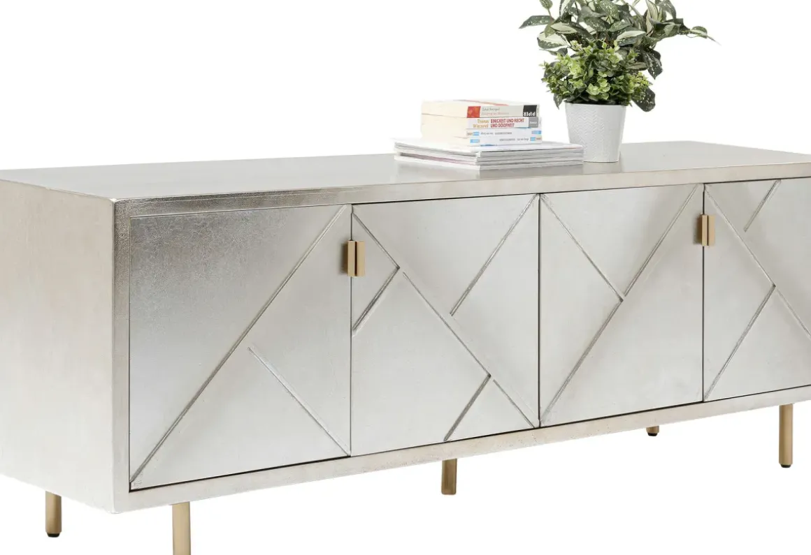 Sideboard Venice Triangle - Silver 4 Dörrar, 64x180cm - KARE Design