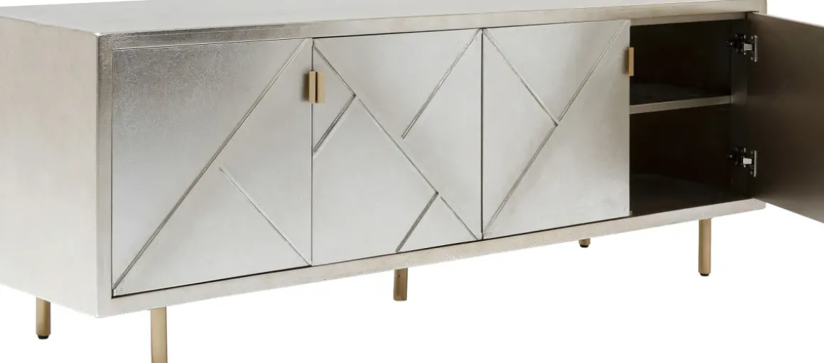 Sideboard Venice Triangle - Silver 4 Dörrar, 64x180cm - KARE Design