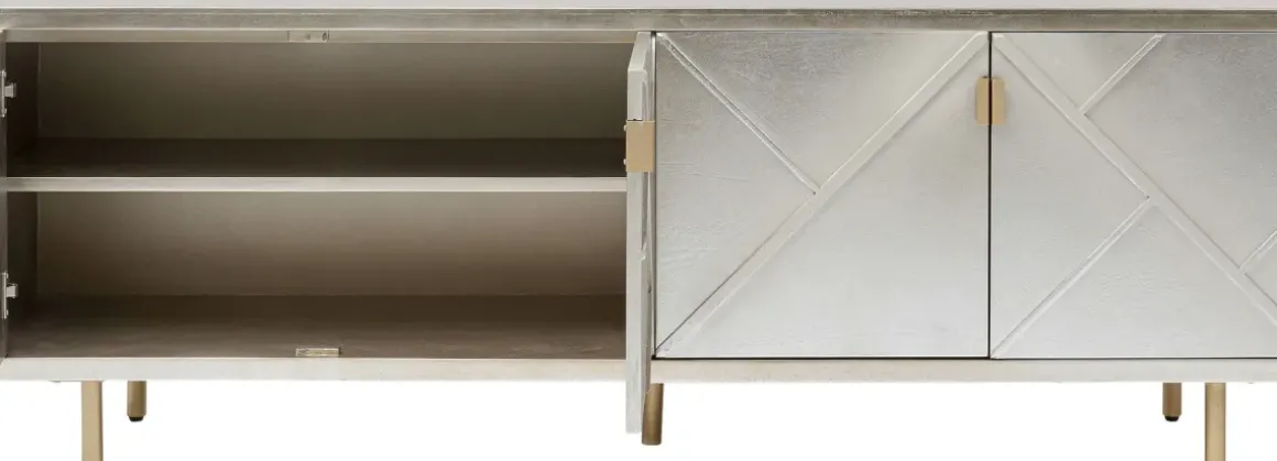 Sideboard Venice Triangle - Silver 4 Dörrar, 64x180cm - KARE Design