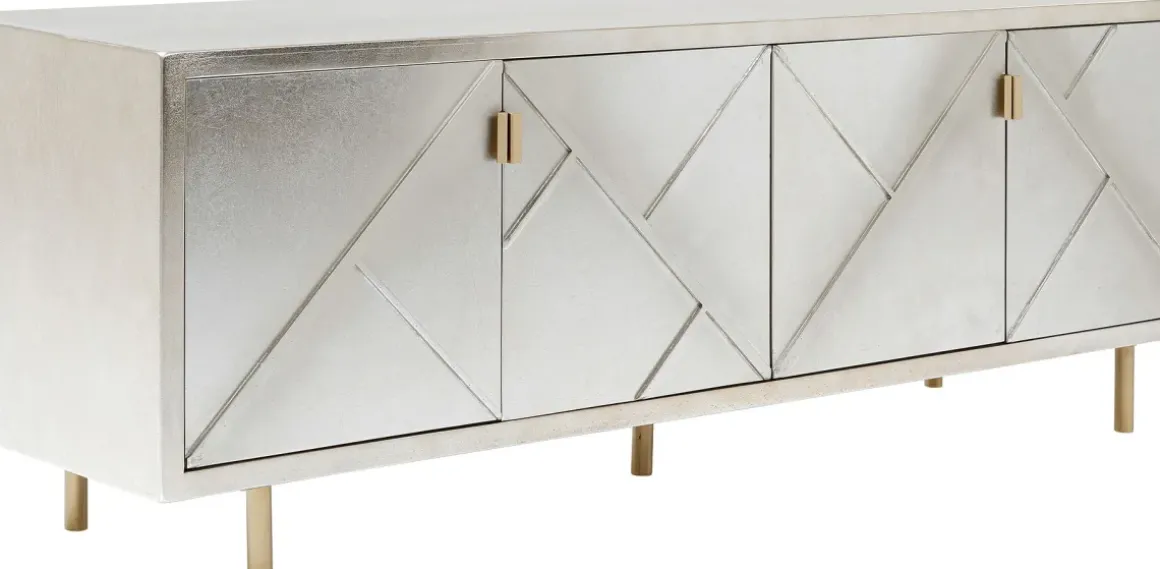 Sideboard Venice Triangle - Silver 4 Dörrar, 64x180cm - KARE Design