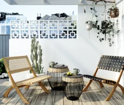 Sidobord African Drum - Set med 2 bord i Svart/Rotting - KARE Design