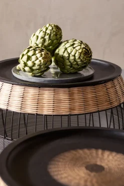 Sidobord African Drum - Set med 2 bord i Svart/Rotting - KARE Design