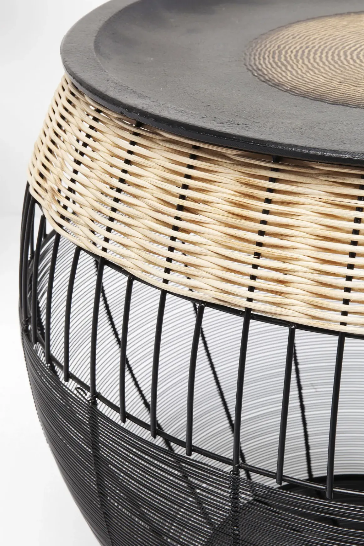Sidobord African Drum - Set med 2 bord i Svart/Rotting - KARE Design