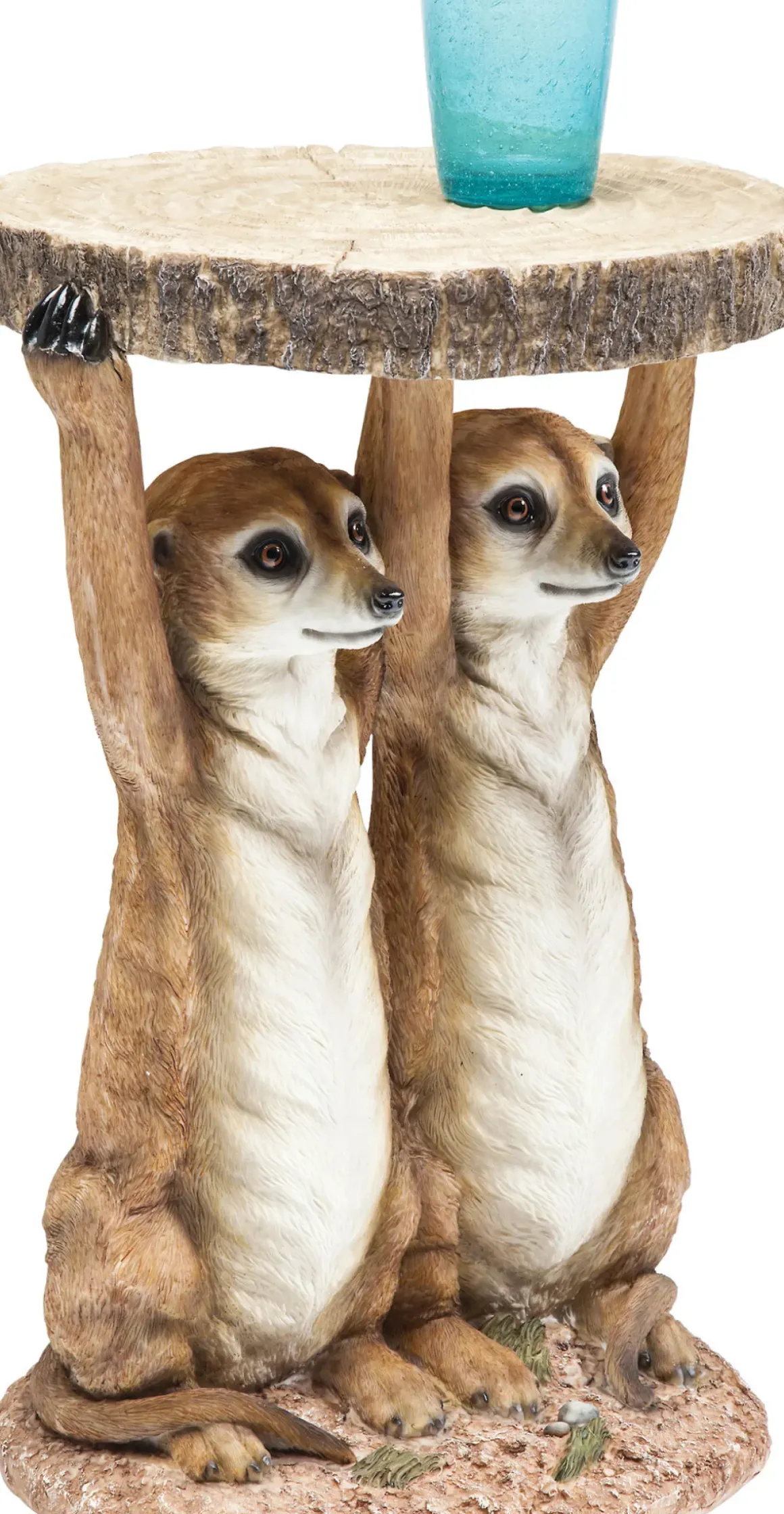 Sidobord Animal Meerkat Sisters - Syrikat, Ø33cm - KARE Design