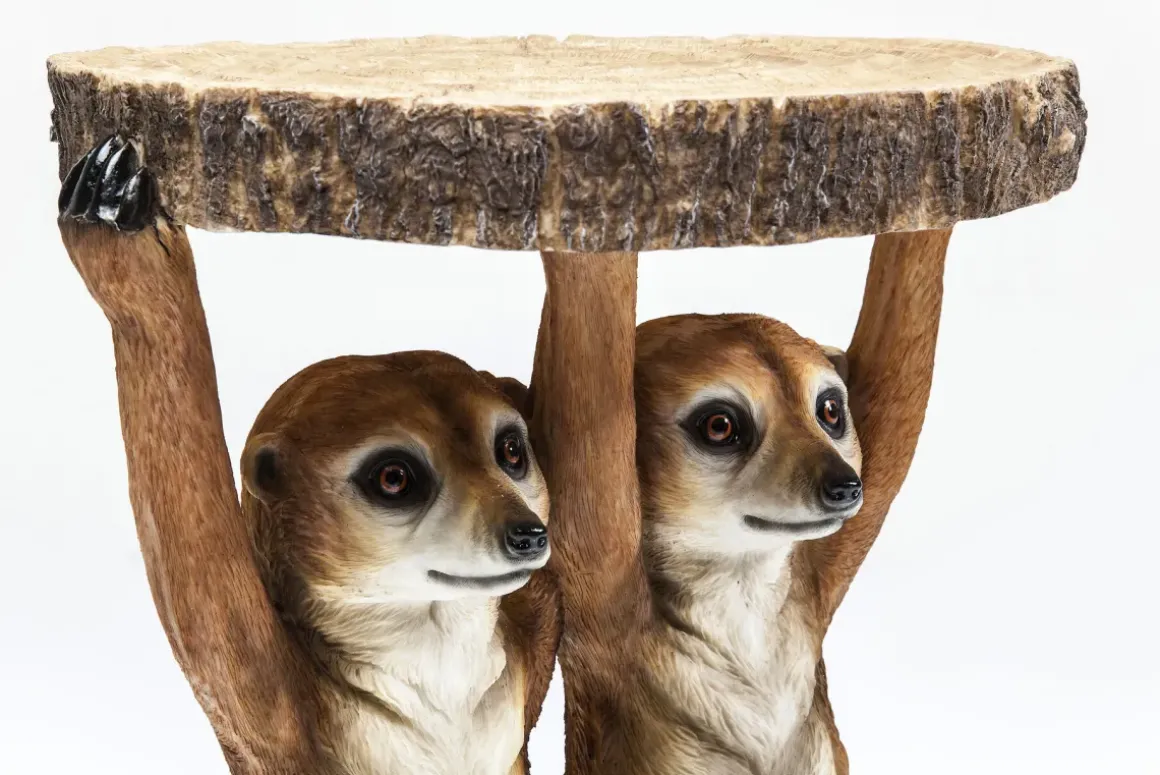 Sidobord Animal Meerkat Sisters - Syrikat, Ø33cm - KARE Design