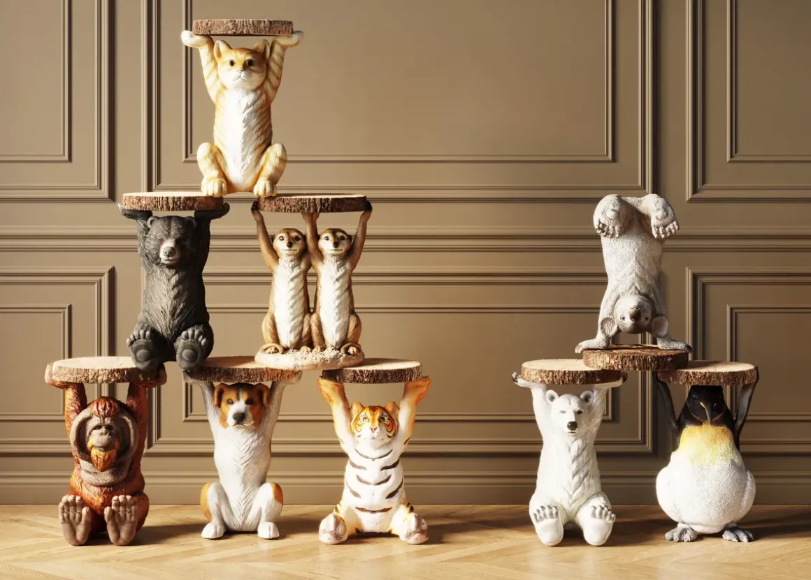 Sidobord Animal Miss Cat - Litet Bord med Katt, Ø33cm - KARE Design