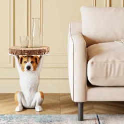 Sidobord Animal Mr Jack - Bord med Hund, Ø33cm - KARE Design
