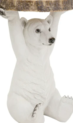 Sidobord Animal Polar Bear - Bord med Isbjörn, Ø37cm - KARE Design