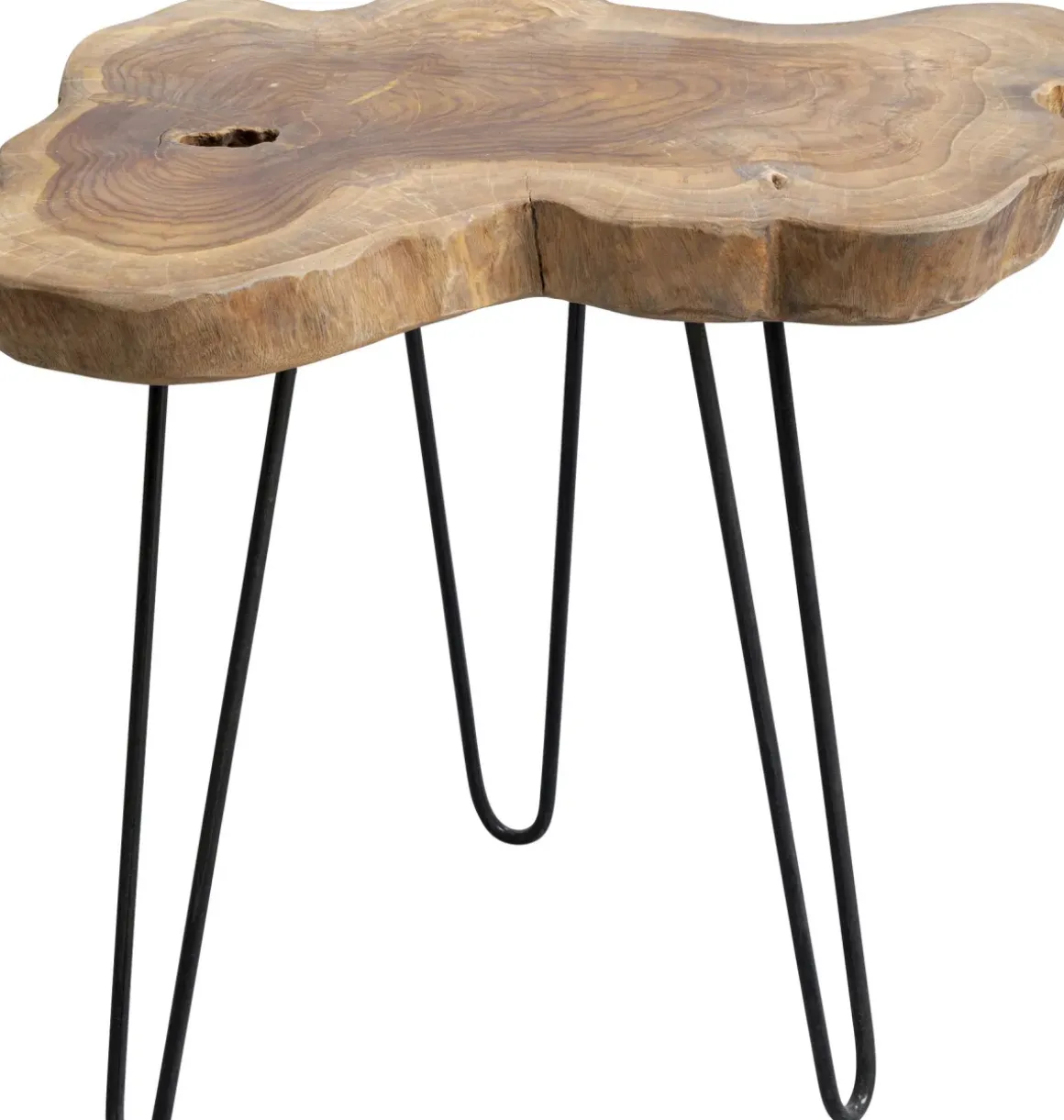 Sidobord Aspen - Litet Bord i Rustikt Trä, 50x50cm - KARE Design