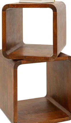 Sidobord Authentico Cube - Set med 2 Bord i Massivt Trä, 42x42cm - KARE Design